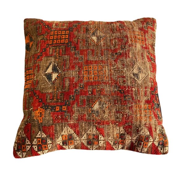 Vintage Moroccan Style Kilim Cushion Throw Pillow Bohemian Modern Down Filled - Picture 1 of 4